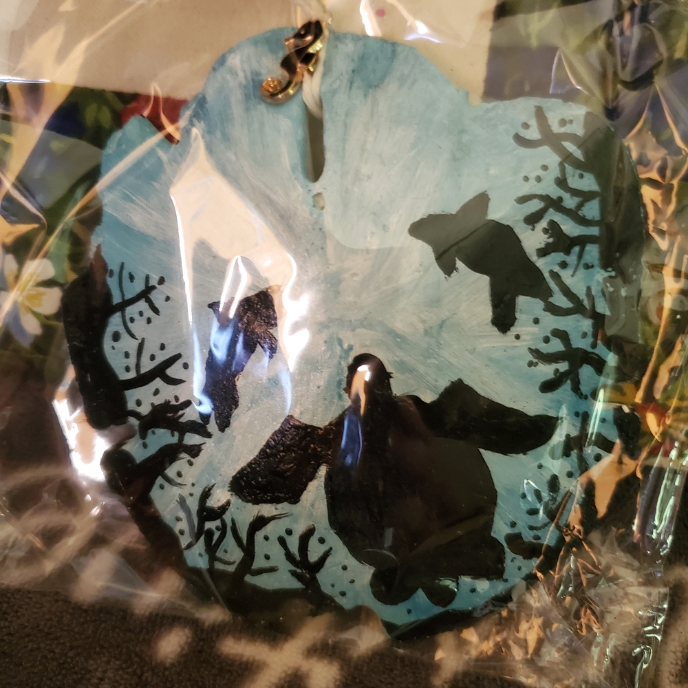 Hand-Painted Sand Dollar Ornament